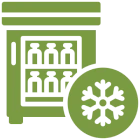 Refrigerator icon with snowflake symbol